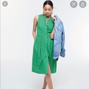 JCrew Factory Green Eyelet Dress, XXL, NWT